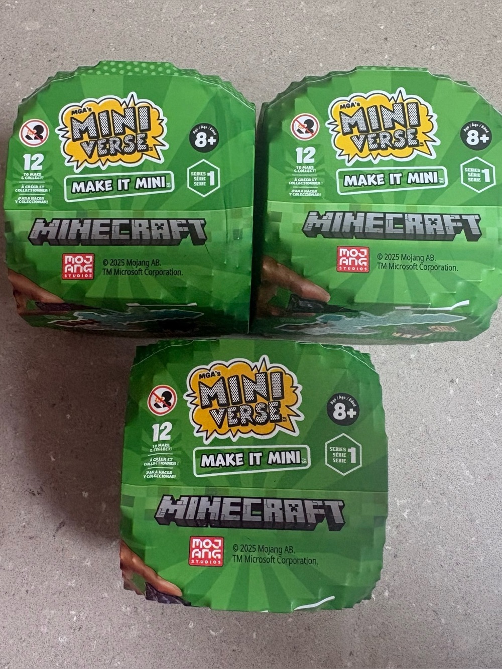 Mini Verse Minecraft Series 1 Set of 3 New Sealed Blind Box Series 1 Mojang New